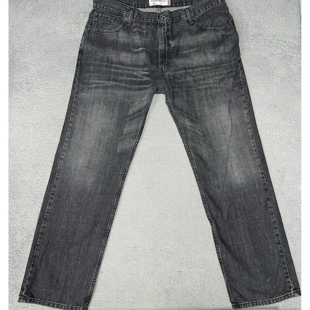 VTG Levi's 505 Batwing Jeans Men's Sz 40x32 (38x31.5) Black Faded Denim Straight